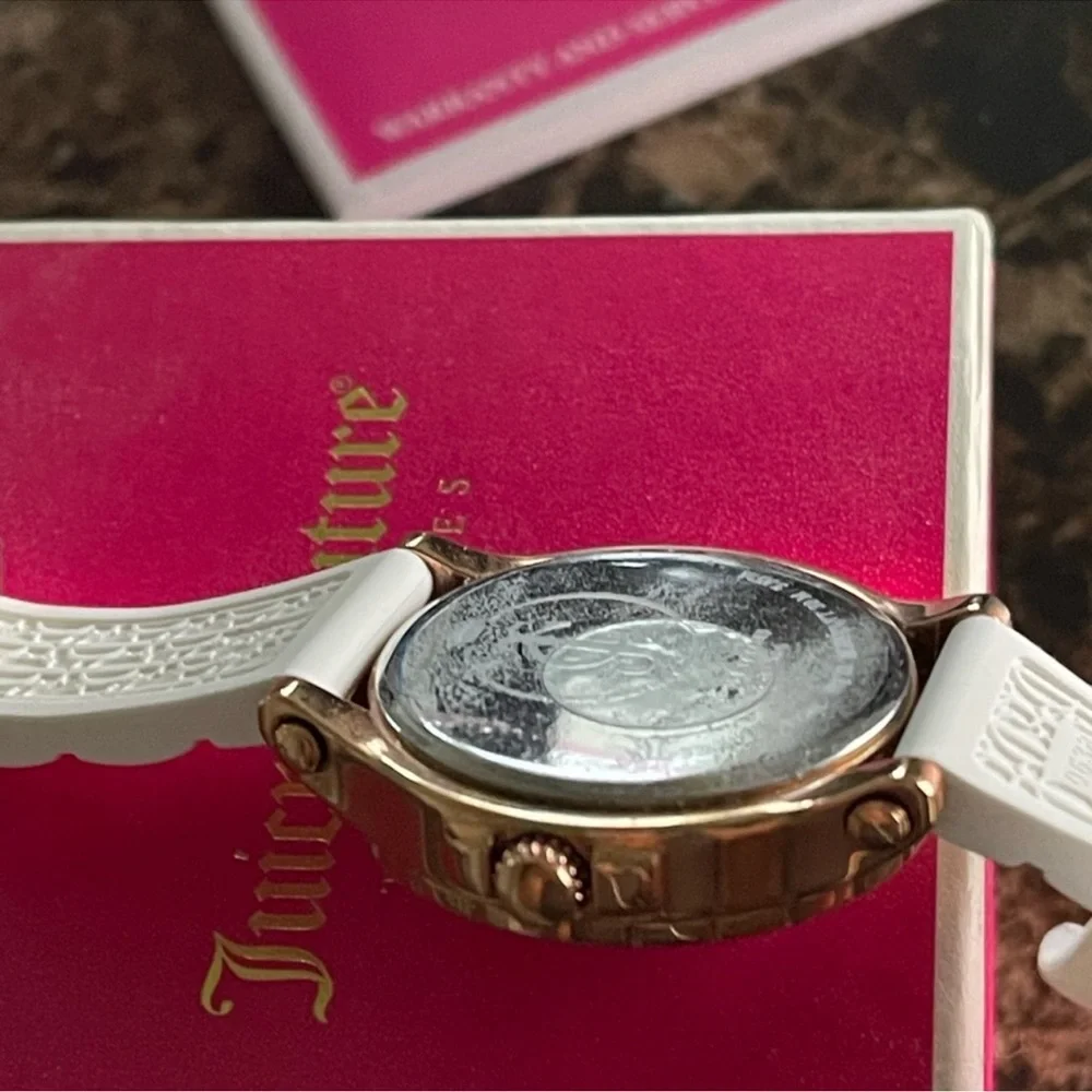 Juicy Couture Watch white strap / rose gold face/ multi color